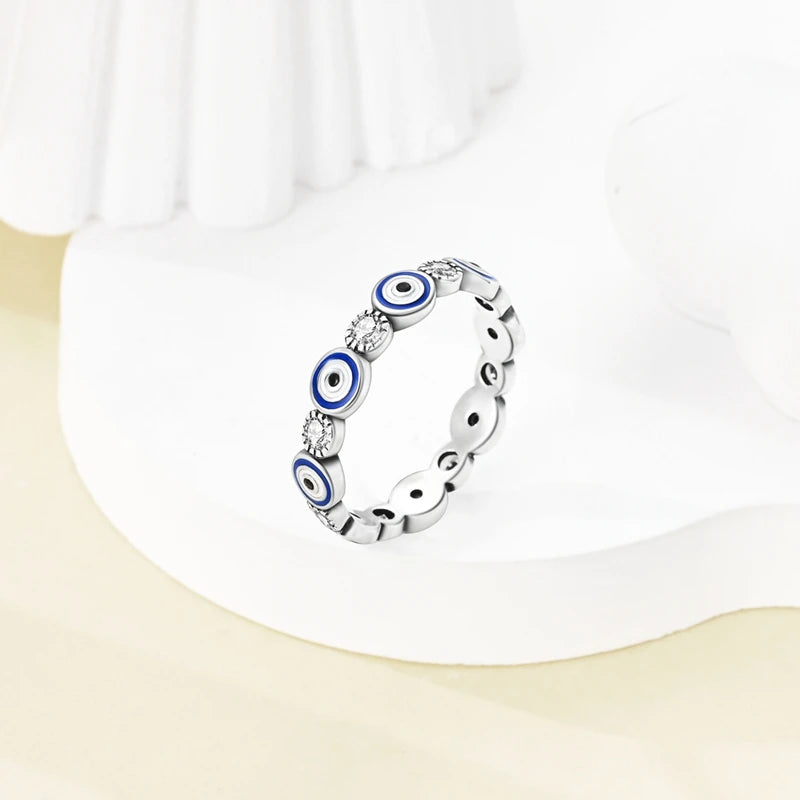 Original Silver Women Rings Sparking Faith's Eye Zirconium Ring For Engagement Plated Jewelry Anniversary Gift