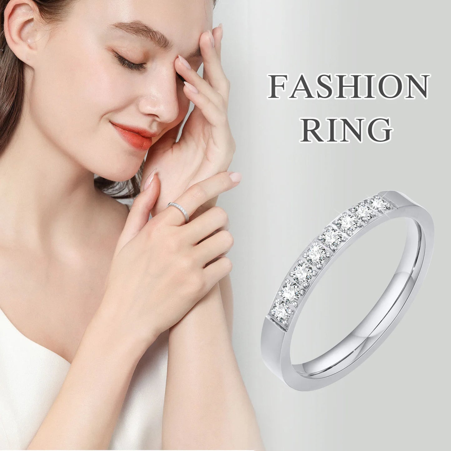 Silver Color Wedding Ring for Men Women,Never Fade Stainless Steel Engagement Ring,Stylish Couple Ring Gift