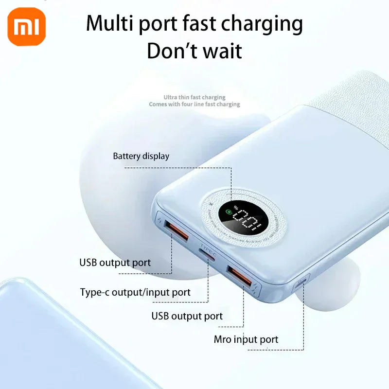 Xiaomi 50000mAh PowerBank 120W Super Fast Charging Four Heads Portable Charger Emergency Battery Supply For iPhone Samsung 2025