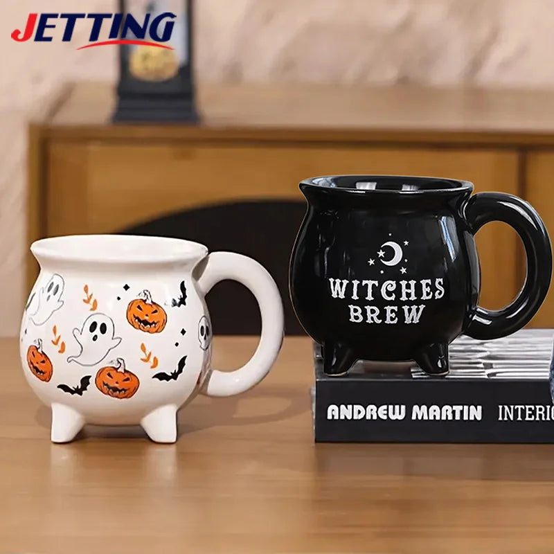 Halloween Wizard Magic Jar Ceramic Mug Decorative Ornament Pumpkin Ghost Afternoon Tea Breakfast Milk Cup Halloween Gift