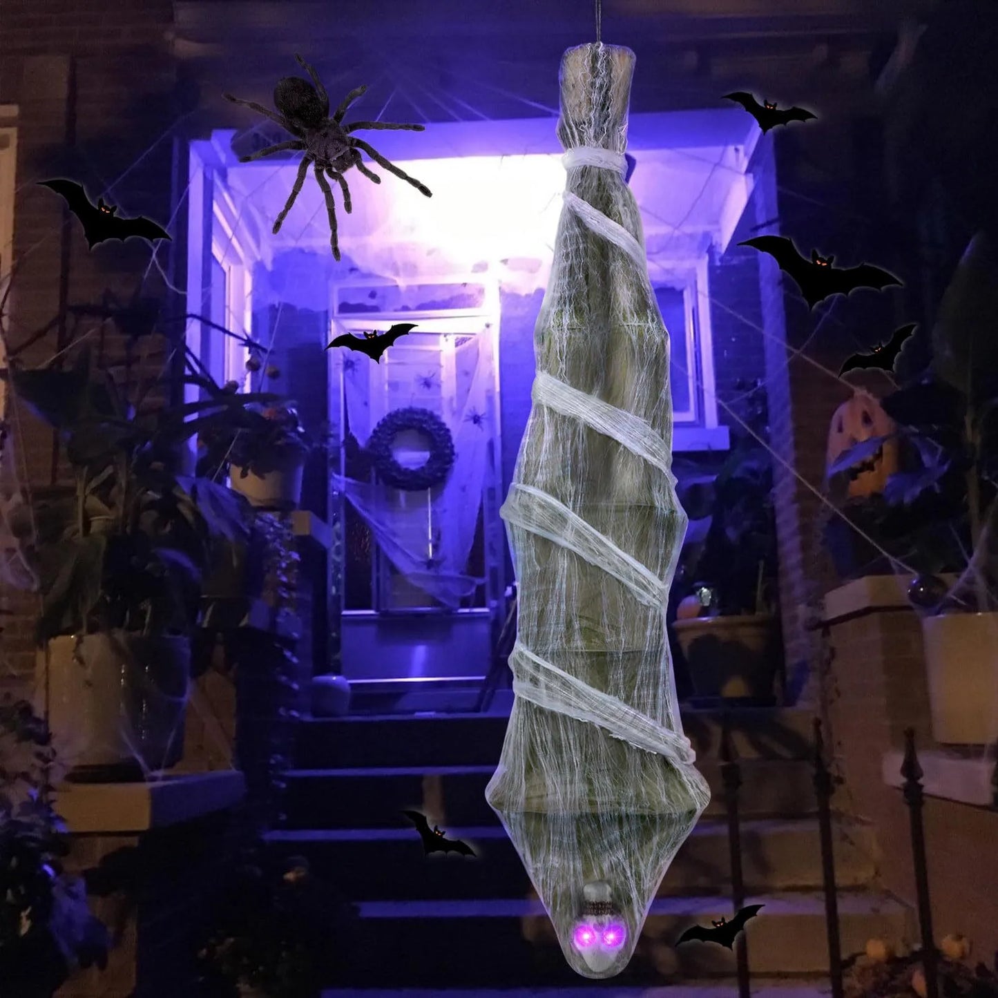Halloween 72 Inch Life Size Hanging Creepy Cocoons Corpse Upside Down Ghost Scary Mummy Decoration Party Home Ornament Props New