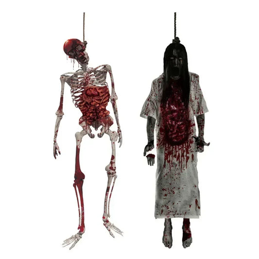 Halloween Ghost Paper Skeleton Window Stickers Can Move Scary Ghost Window Stickers for Windows Glass Walls Party Decorations