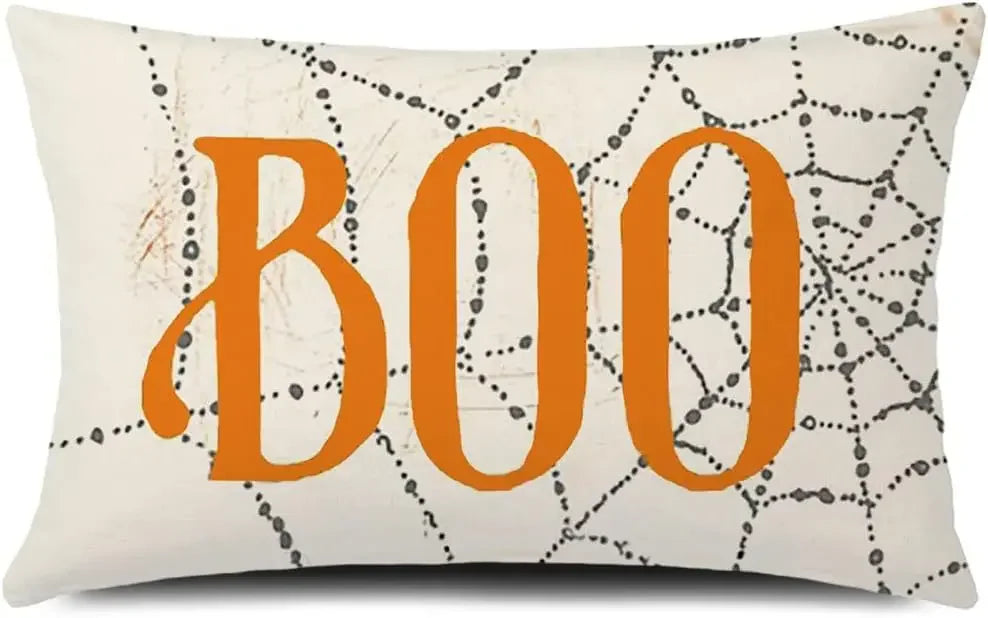 30x50cm Halloween Cushion Cover, Linen Bats Ghoast Skull Pumpkin Rectangle Pillow Covers ,Cushion Cases for Home Sofa Chair