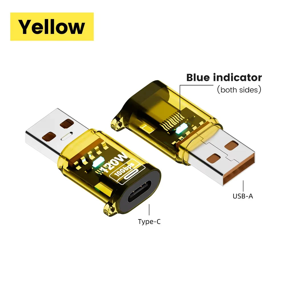 120W Fast Charging USB 3.2 to Type C Adapter OTG 10GB High Speed Data Audio Transfer For PC Tablet Xiaomi Huawei USB C Converter
