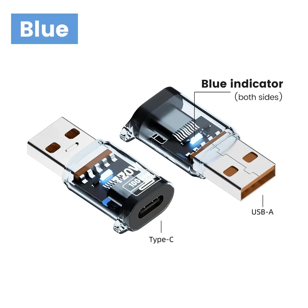 120W Fast Charging USB 3.2 to Type C Adapter OTG 10GB High Speed Data Audio Transfer For PC Tablet Xiaomi Huawei USB C Converter