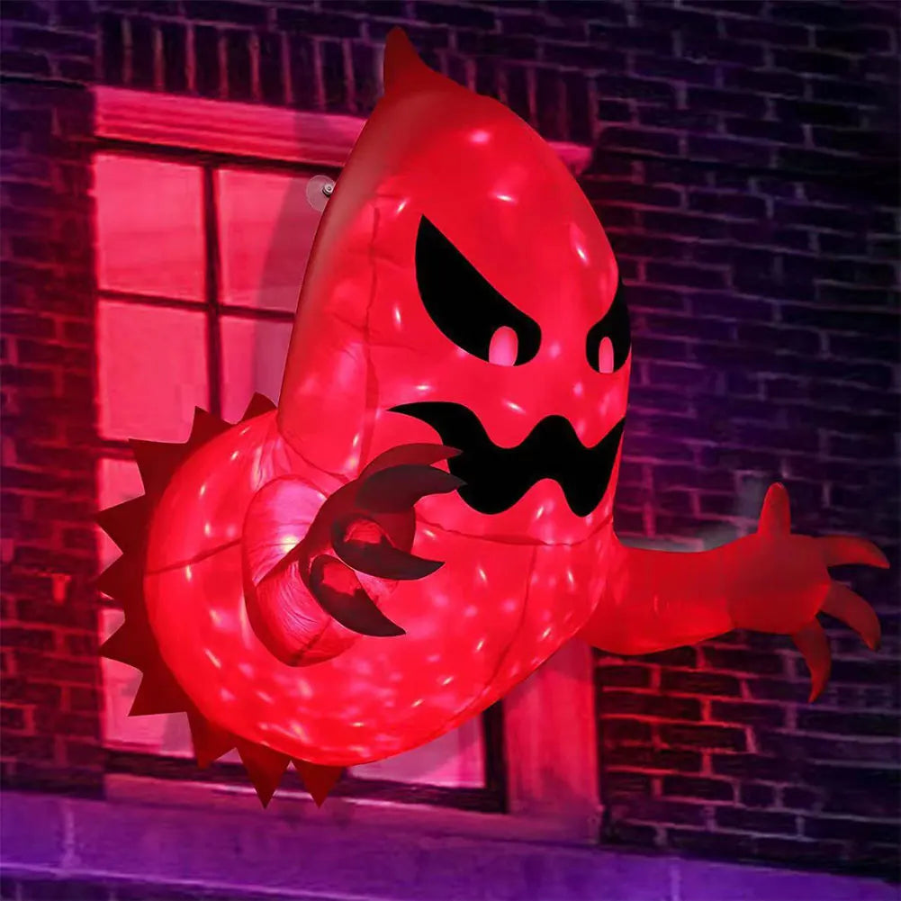 Halloween Inflatable Decoration Window Crasher Ghosts Outdoor Spooky Horror Halloween Party Glowing Ghosts Foldable Balloon Fun