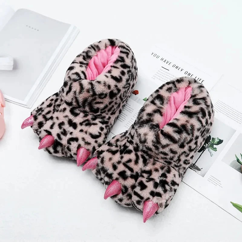 Top Qulaity Man slippers Plus Size 36-45 Creative Zebra pattern Paw Shoes Unisex Warm winter woman slipper