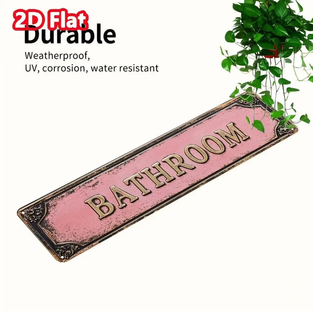 'Bathroom' Metal Sign ,Wall Decor for Bathrooms,Bedrooms & More - Classic Home Accent, Nostalgic Decoration