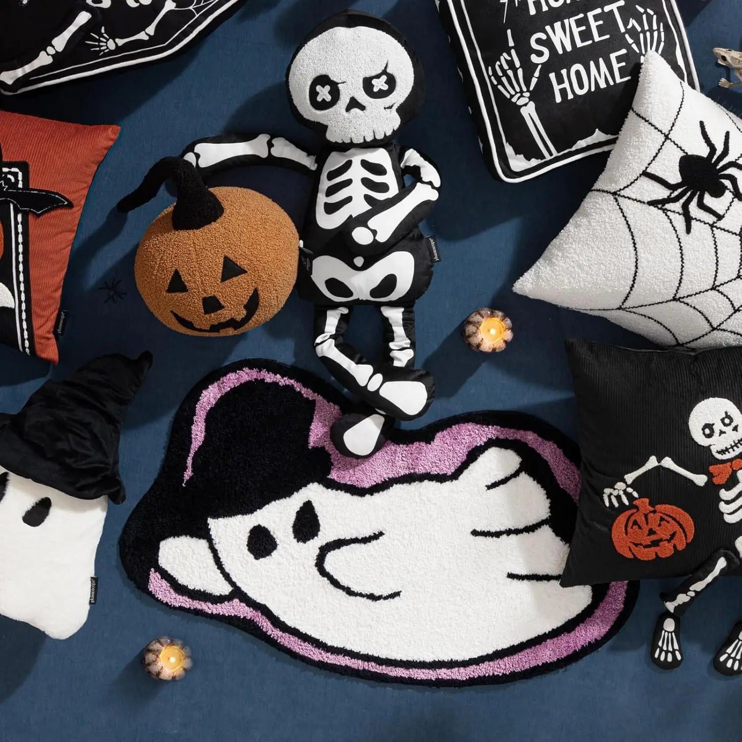 VIKAMA Halloween Ghost Carpet Comfortable Soft Imitation Cashmere Home Decor Bedroom Decor Rug Entrance Hall Doormat