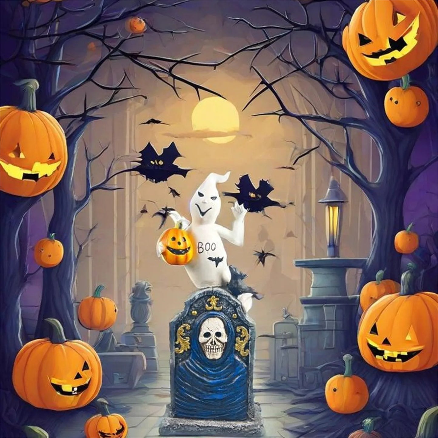 Halloween Pumpkin Haunted House Decorations Resin Props Ornaments Desktop Atmosphere Layout Creative Decorative Ornaments