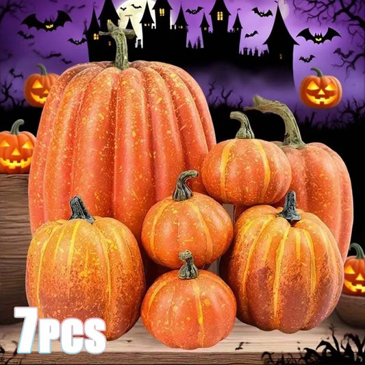 7PCS Fake Pumpkin Decoration for Halloween DisplayPhotography and Early Education Prop for Cabinet or Home Decor Home Decor
