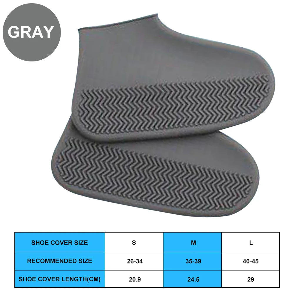 1 Pair Waterproof Non-slip Silicone Shoe High Elastic Wear-resistant Unisex Rain Boots for Outdoor Rainy Day Reusable Shoe Cover
