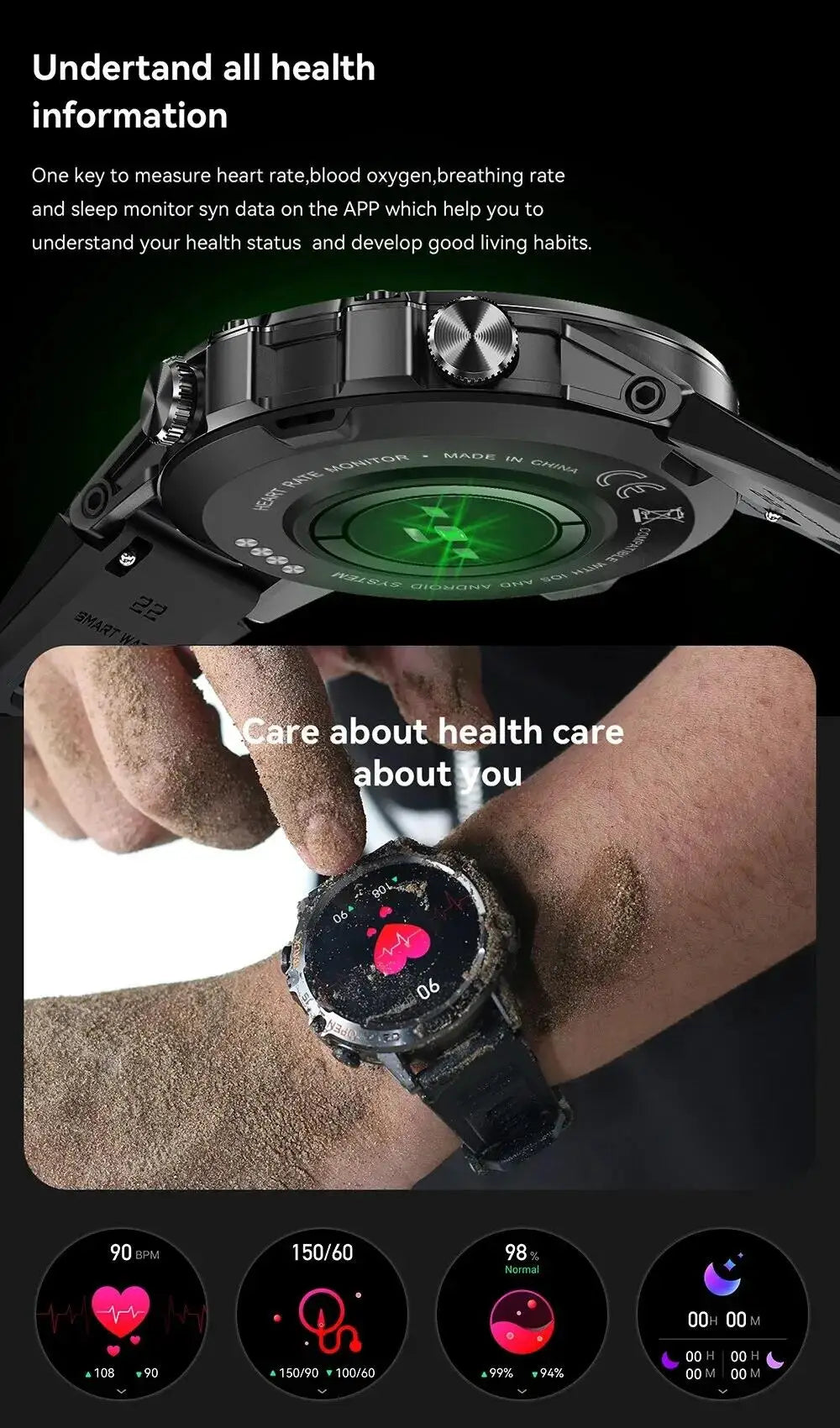 LIGE Smart Watch New1.39" Bluetooth Call Men Outdoor Sport Fitness Heart Rate Health Monitoring Smartwatch for Android IOS Phone