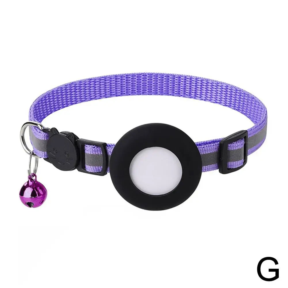 Anti-Lost Cat Collar For Airtag GPS Tracker Protective Case With Bell Reflective Cats Necklace Kitten Accesories Pet Products