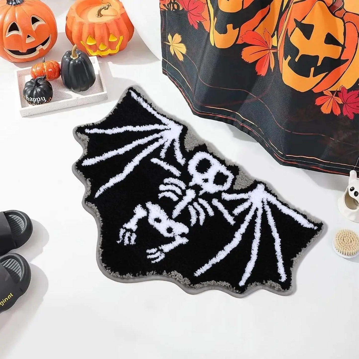 VIKAMA Halloween Ghost Carpet Comfortable Soft Imitation Cashmere Home Decor Bedroom Decor Rug Entrance Hall Doormat
