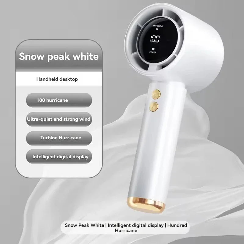 High Speed Portable Turbo Fan Cooler Fan 100-Speed Adjustment High-Speed Fan Handheld Fan Mini Fan 100-Level Adjustment Portable