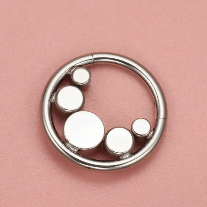 ASTM F136 Titanium Sapphire Septum Clicker Piercing 16G Tragus Helix Daith Earring Nose Ring Stud Body Piercing Jewelry