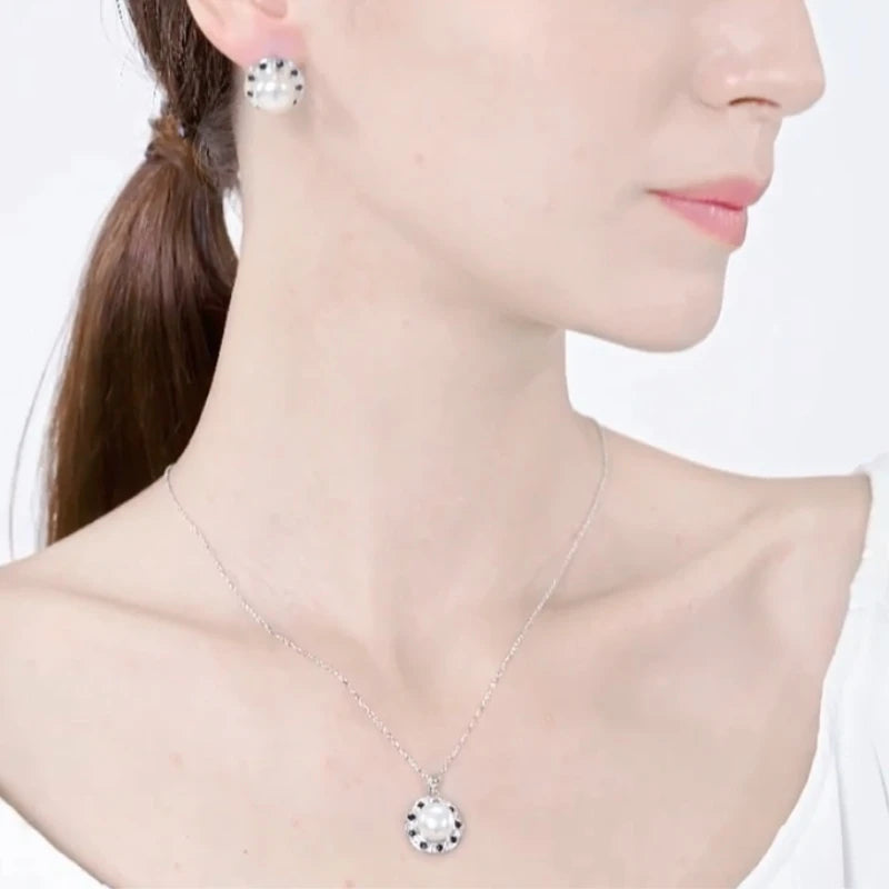 BLACK AWN Silver Necklace Silver Color Slide Necklace Women Jewelry Classic Round Necklaces&Pendants K075