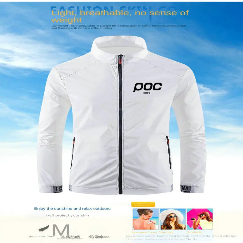 Moto Poc Summer Men Windproof Waterproof Cycling Jacket MTB Bicycle Clothing Windbreaker Anti-UV Mountain Bike Coat Fishing Wear
