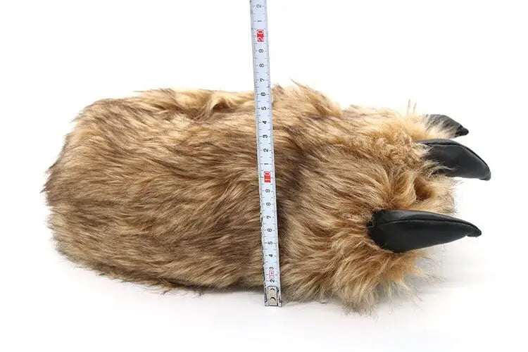 Animals Beast Claw Shoes Slides for Men Fun Chunky Fuzzy Slippers Male Plush Warm Bear Paw Lovers Funny slippers
