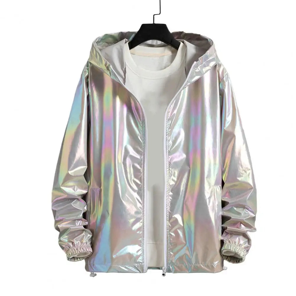Sunscreen Jacket Spring Autumn Colorful Bright Face Sunscreen Clothes Thin Trendy Hooded Windbreaker Coat Jacket Street Clothing