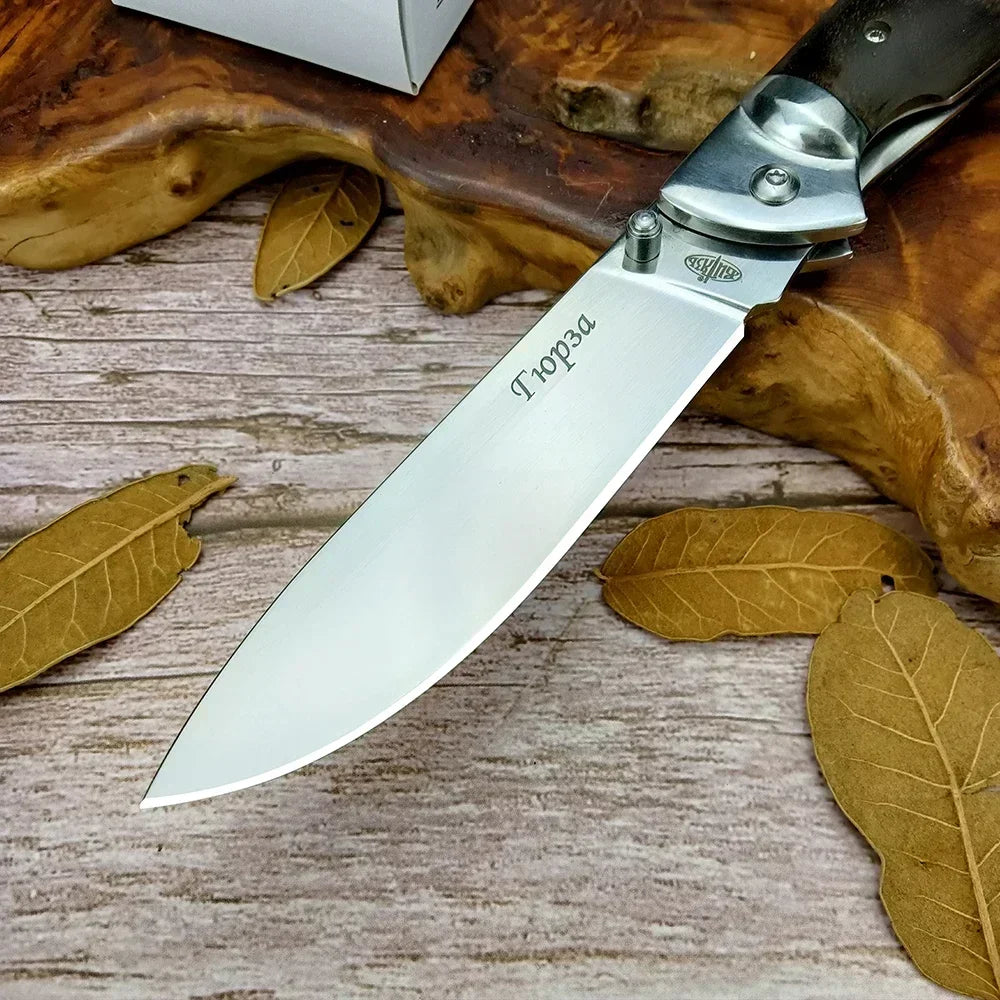 New Russian Style Manual Pocket Knife Flipper Blade Outdoor Hunting Tools Sharp Blade Wood Handle Folding Knife Survival Gear