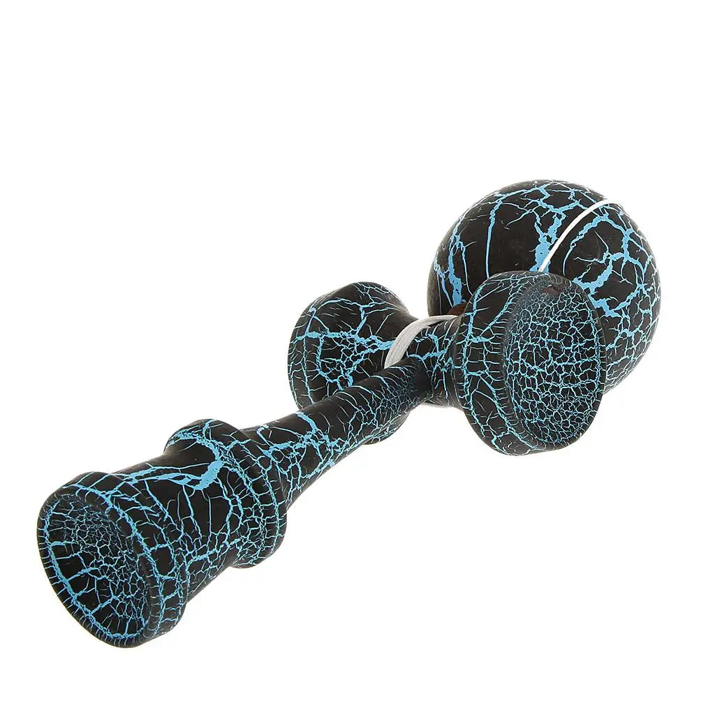 Full Crackle Paint Kendama Japanese Traditional Toy Kids Wooden Skill Ball Games Wooden Cup Ball String Stick Game Toy Accessory