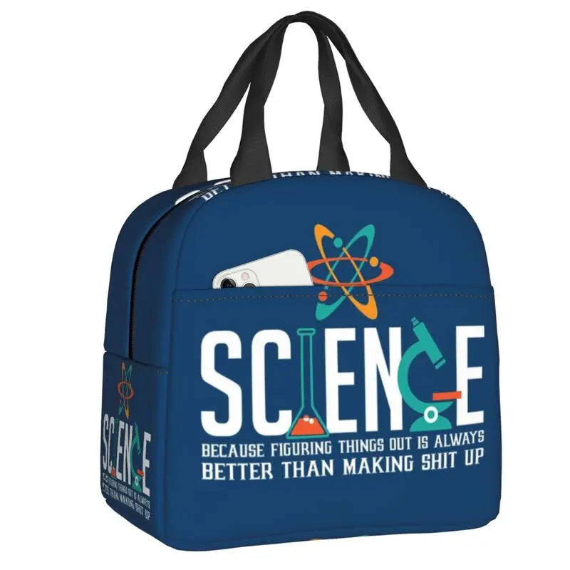 Custom I Am A Scientist Lunch Bag Science Physics Chemistry Biology Cooler Thermal Insulated Lunch Boxes for School Children