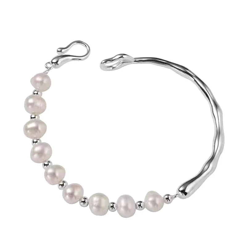 1PC New Elegant Pearl Half Bangle Bracelet For Women Beauty Luxury Fashion Jewelry Girl Stylish Simplicity Gift Party