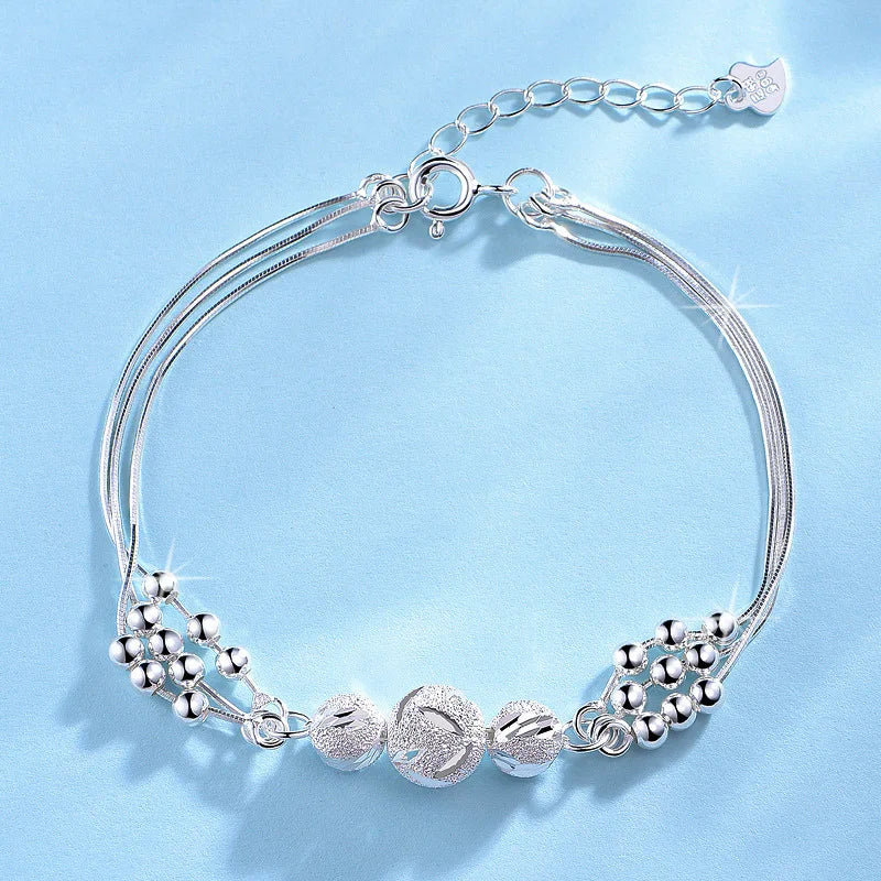 925 Sterling Silver Hollow Heart Zircon Bracelets For Women Korean Sweet Sparkling Adjustable Chain Bracelet Fashion Jewelry
