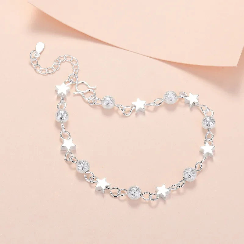 925 Sterling Silver Hollow Heart Zircon Bracelets For Women Korean Sweet Sparkling Adjustable Chain Bracelet Fashion Jewelry