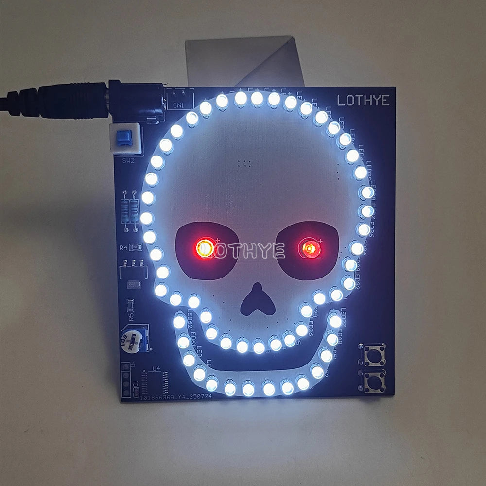 DIY Electronic Kit Skull Ghost Dynamic Kit Eyes Flashing Halloween Soldering Project Speaker Atmosphere Kit School Fun Welding