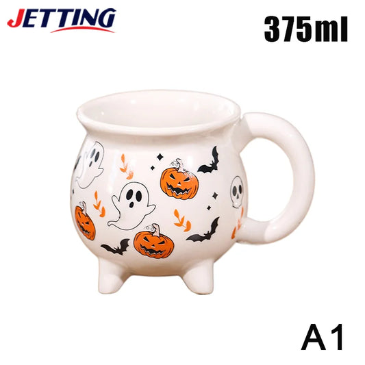 Halloween Wizard Magic Jar Ceramic Mug Decorative Ornament Pumpkin Ghost Afternoon Tea Breakfast Milk Cup Halloween Gift