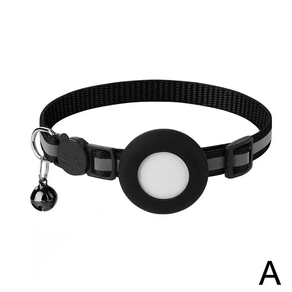 Anti-Lost Cat Collar For Airtag GPS Tracker Protective Case With Bell Reflective Cats Necklace Kitten Accesories Pet Products