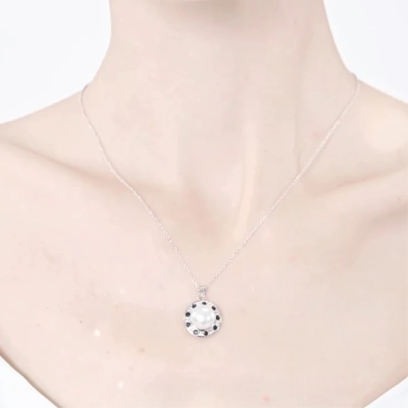 BLACK AWN Silver Necklace Silver Color Slide Necklace Women Jewelry Classic Round Necklaces&Pendants K075