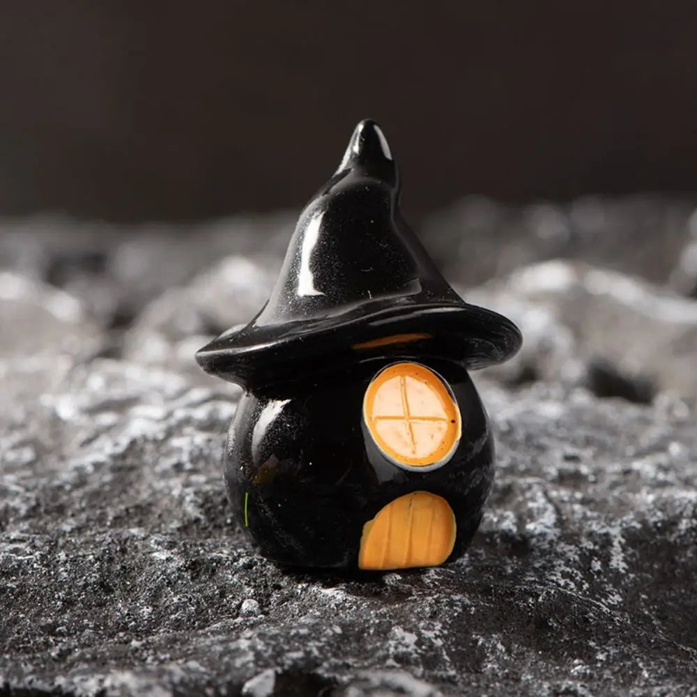 Cartoon Halloween Pumpkin Skeleton Figurines 3D DIY Mummy Skull Statue Cute Mini Miniatures Ghost Ornaments Car Ornament
