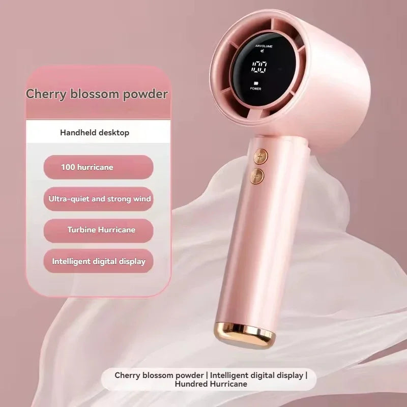 High Speed Portable Turbo Fan Cooler Fan 100-Speed Adjustment High-Speed Fan Handheld Fan Mini Fan 100-Level Adjustment Portable