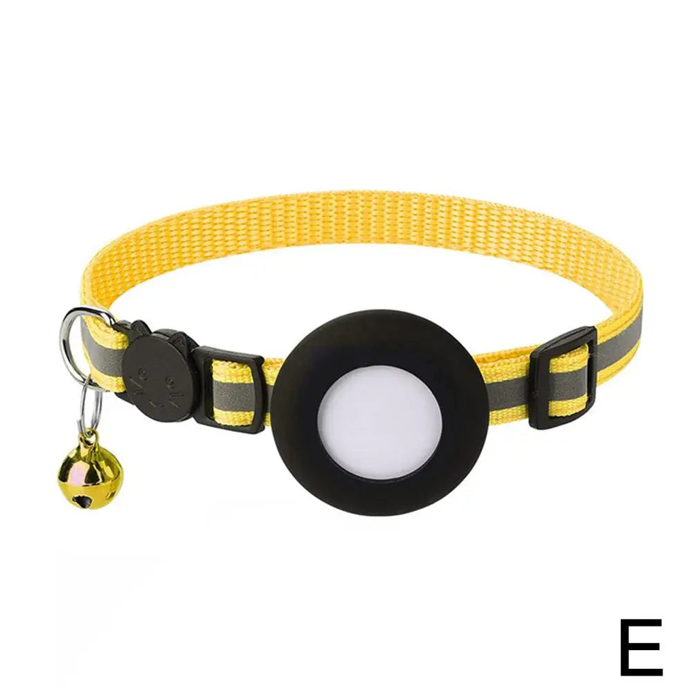 Anti-Lost Cat Collar For Airtag GPS Tracker Protective Case With Bell Reflective Cats Necklace Kitten Accesories Pet Products