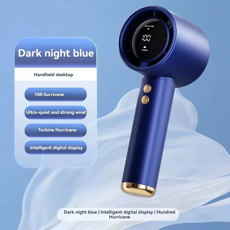 High Speed Portable Turbo Fan Cooler Fan 100-Speed Adjustment High-Speed Fan Handheld Fan Mini Fan 100-Level Adjustment Portable