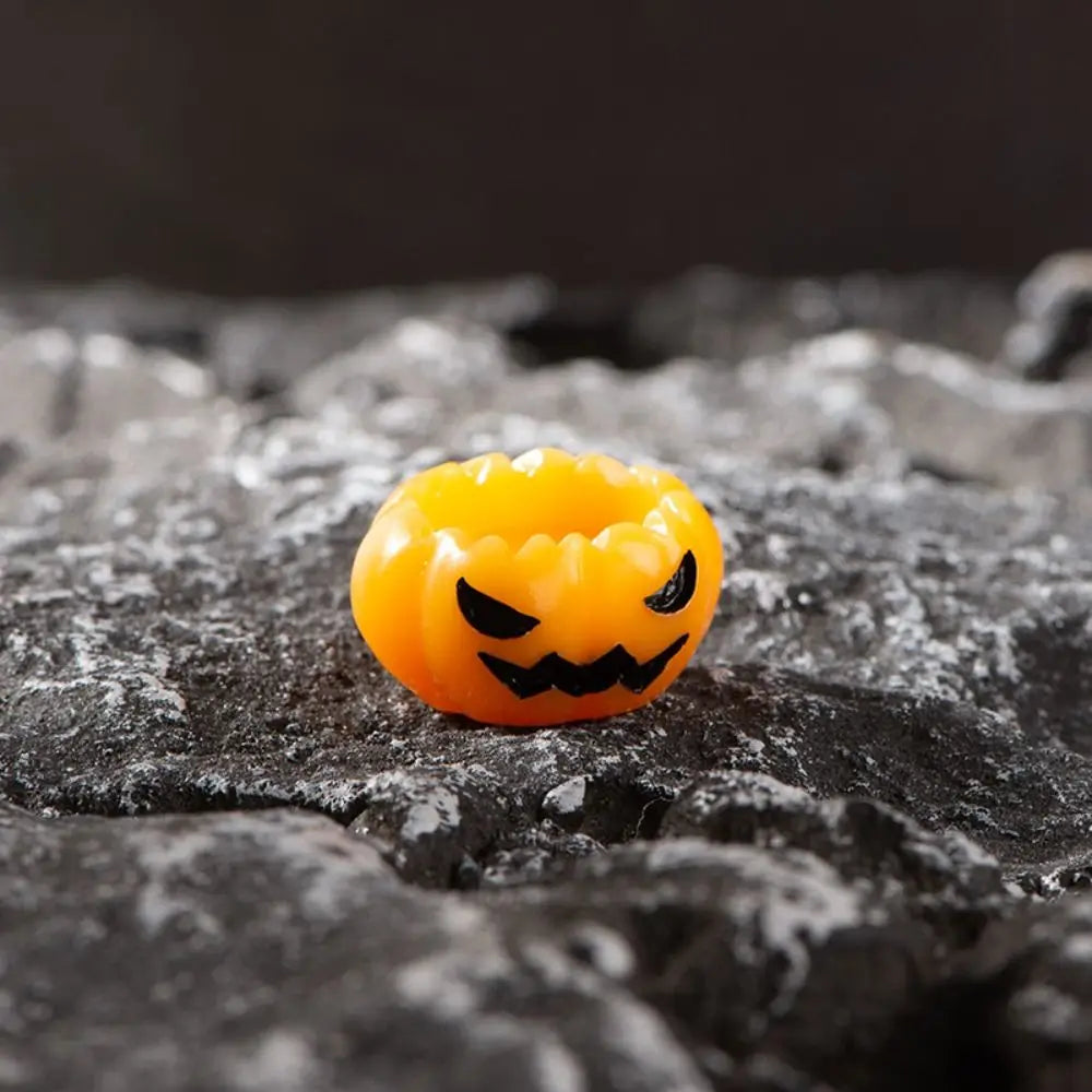 Cartoon Halloween Pumpkin Skeleton Figurines 3D DIY Mummy Skull Statue Cute Mini Miniatures Ghost Ornaments Car Ornament