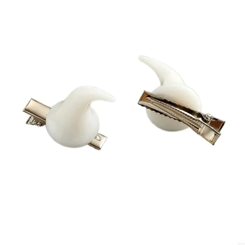 1pair Horn Hairpins Hot Girl Goth Duckbills Hair Clip Halloween Goth Ponytail Braids Hair Clip for Woman