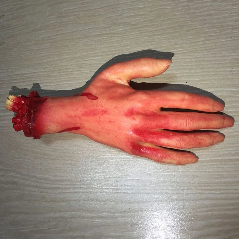 Halloween Props Decorations Horrible Blood Broken Fake Limbs Fingers Legs Arm Feet Latex Tricky Toys For Haunted House Decor