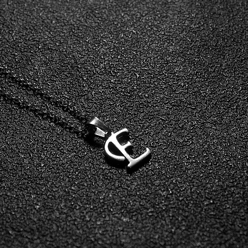 Silver Color Initial A-Z Letters Pendant Necklace for Women Men Trendy Stainless Steel Link Chain Necklaces Jewelry Gift