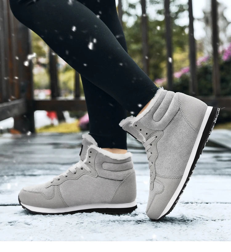 Men Boots Waterproof Winter Boots Men Lightweight Hight Top Plus 48 No Slip Warm Snow Boots Plush Women Footwear Leather Shoes