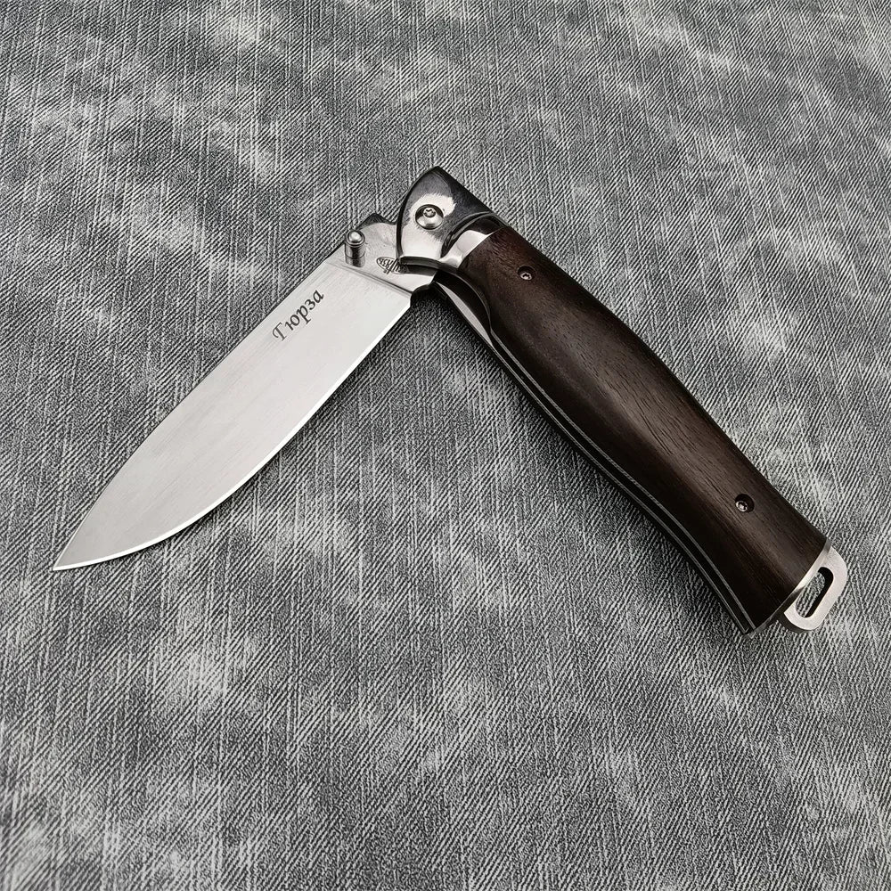 New Russian Style Manual Pocket Knife Flipper Blade Outdoor Hunting Tools Sharp Blade Wood Handle Folding Knife Survival Gear