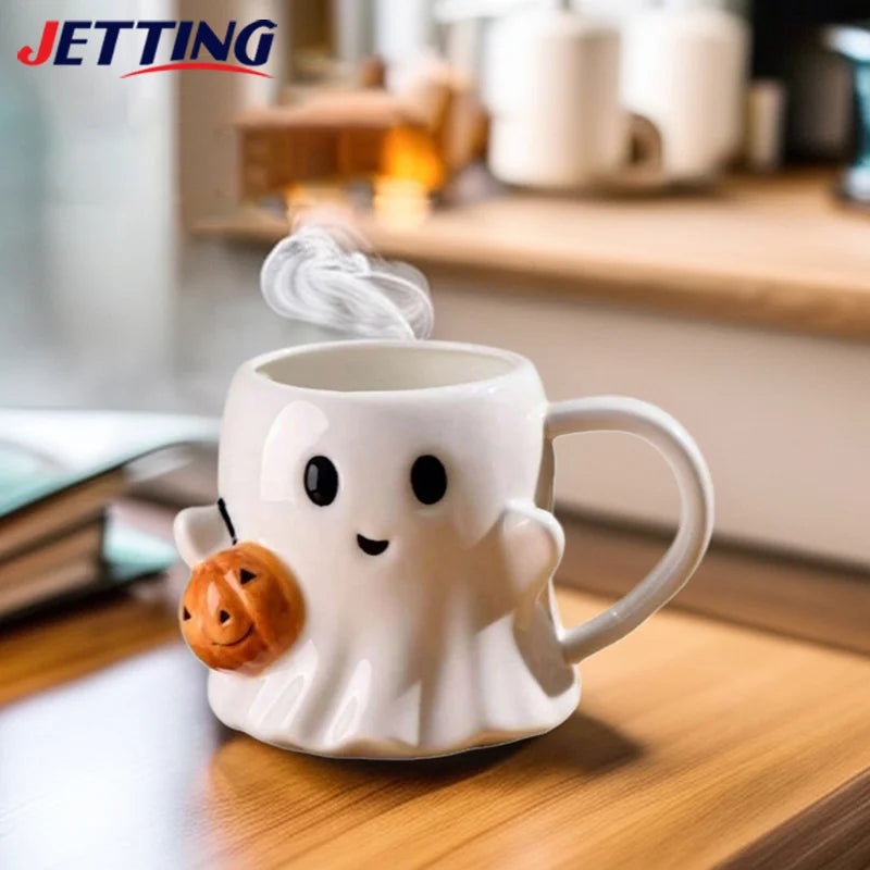 Halloween Wizard Magic Jar Ceramic Mug Decorative Ornament Pumpkin Ghost Afternoon Tea Breakfast Milk Cup Halloween Gift