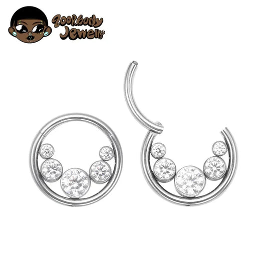 ASTM F136 Titanium Sapphire Septum Clicker Piercing 16G Tragus Helix Daith Earring Nose Ring Stud Body Piercing Jewelry
