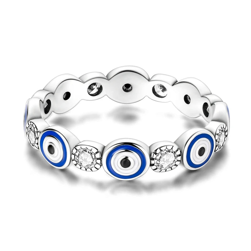 Original Silver Women Rings Sparking Faith's Eye Zirconium Ring For Engagement Plated Jewelry Anniversary Gift