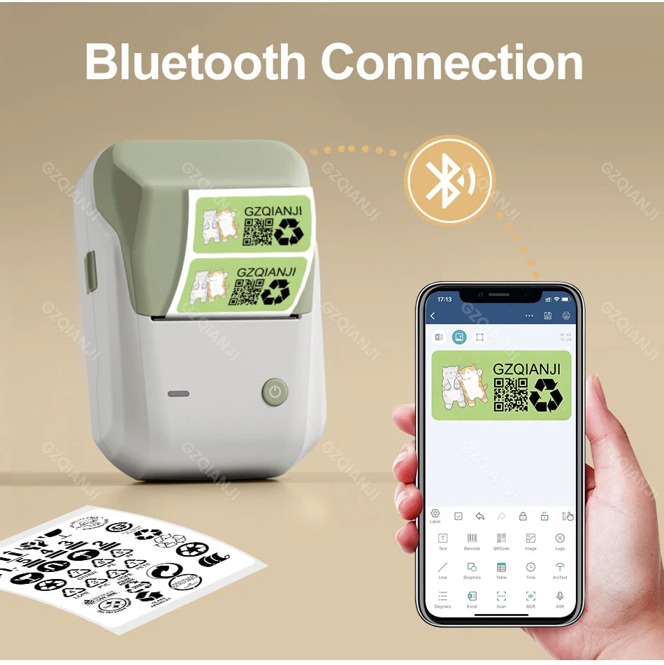 NIIMBOT Mobile B1 Label Printer Bluetooth Thermal Paper Pocket Maker Self-Adhesive Sticker Labeling Tag Price for Retail Store
