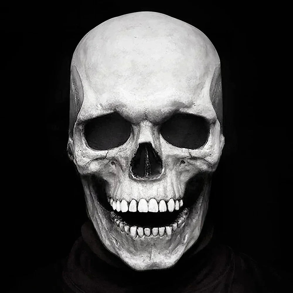 Halloween Latex Skull Mask, Horror Decoration, Full Head Skull Helmet, Movable Jaw, Party Costume Props, Gifts，carnival Dress Up